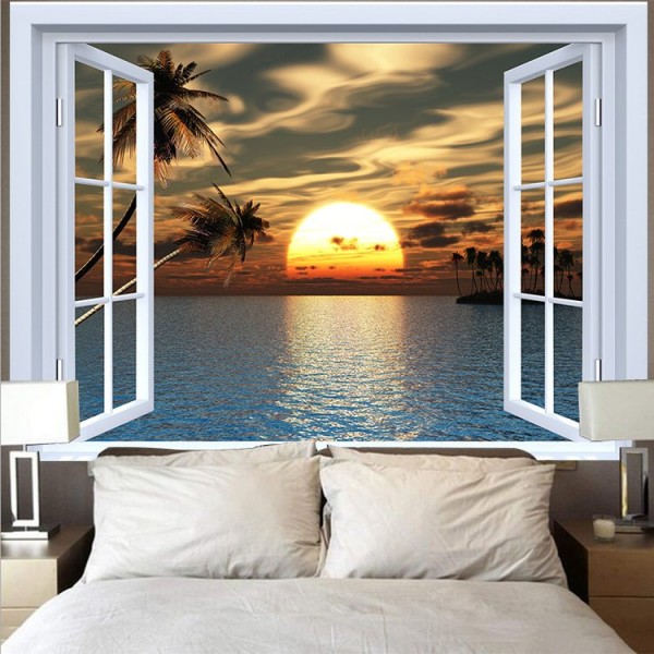 Landscape Outside The Window - Printed Tapestry UK