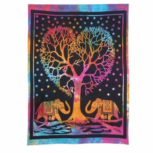 Tie dye Love heart tree - Printed Tapestry UK