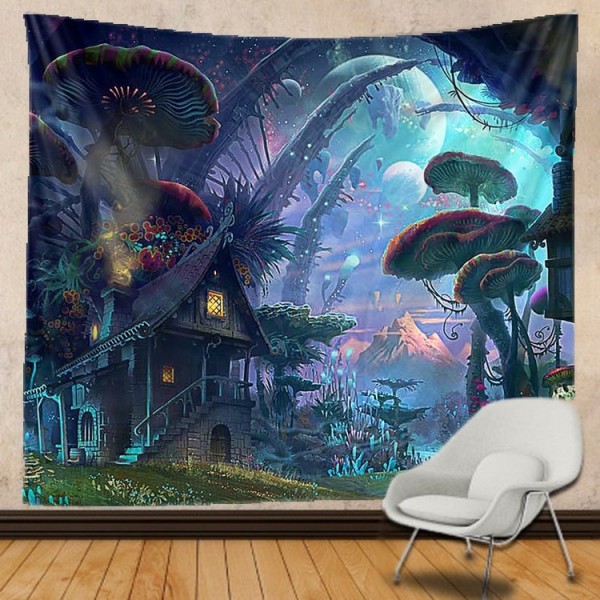 Psychedelic Mushroom - Printed Tapestry UK