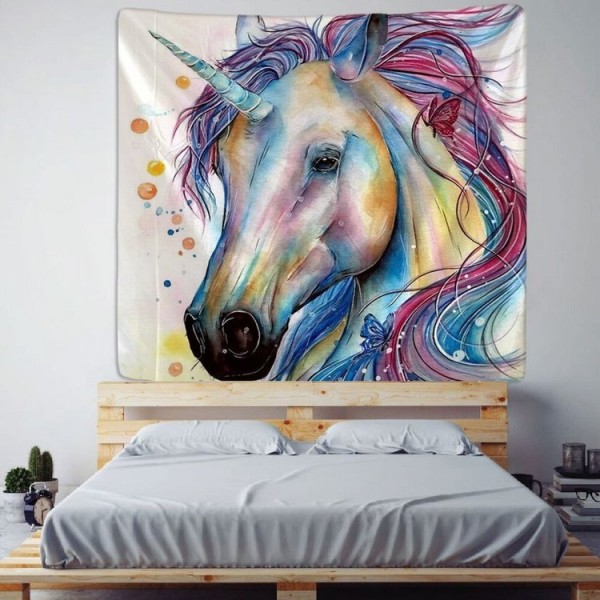 Rainbow Unicorn - Printed Tapestry UK