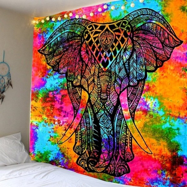 Tie dye elephant - Printed Tapestry UK