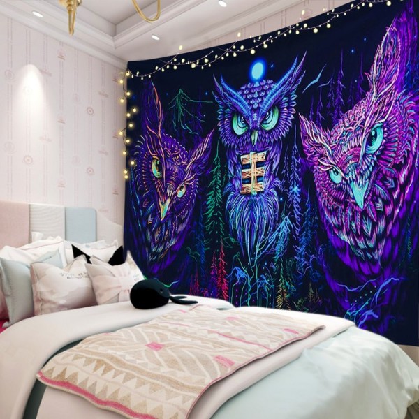 Psychedelic Owls - Printed Tapestry UK