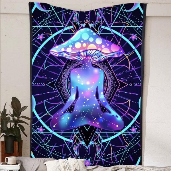 Mystic Mushroom Being  - Printed Tapestry UK
