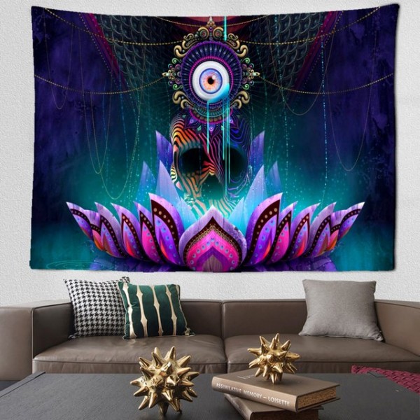 Psychedelic Skull - Printed Tapestry UK