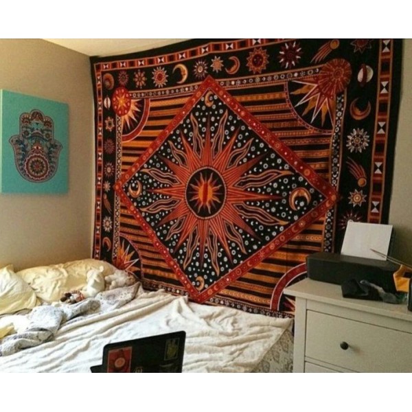 Psychedelic Moon - Printed Tapestry UK