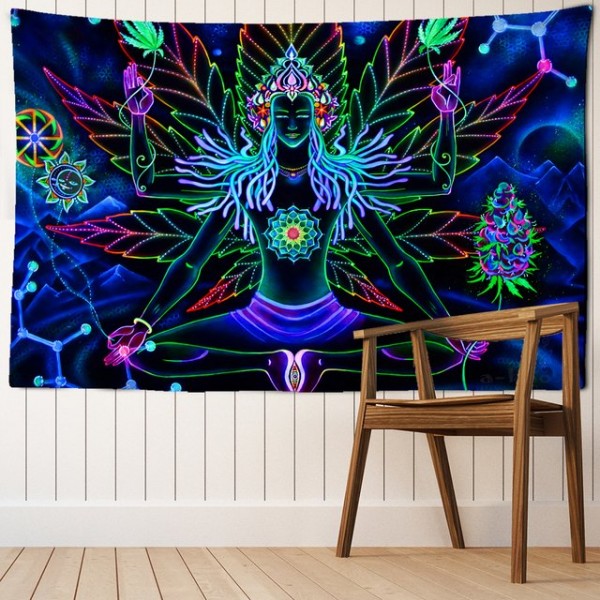 Psychedelic Mandala Meditator- Printed Tapestry UK