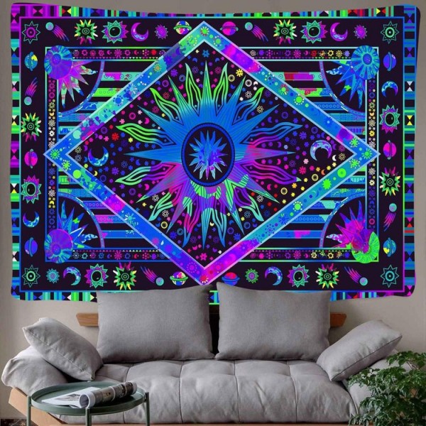 Psychedelic Moon - Printed Tapestry UK