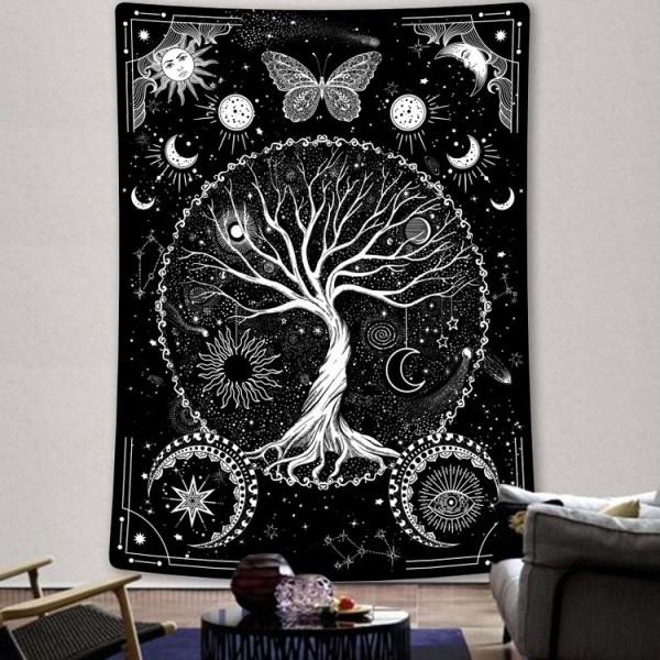 Butterfly Sun Moon Star - Printed Tapestry UK